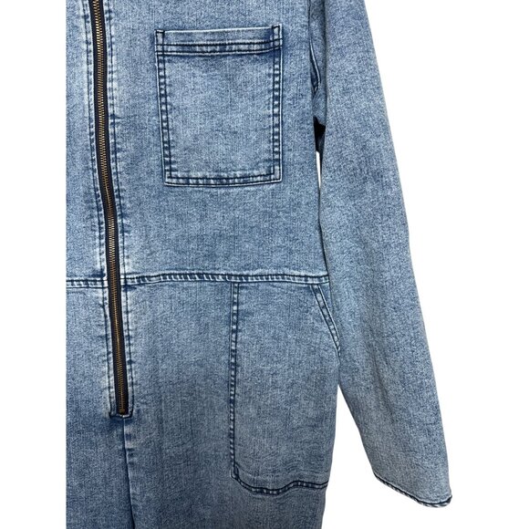 Women's Long Sleeve Denim Jumpsuit - Wild Fable Blue XXL - Picture 2 of 7